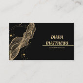 Modern Zwart Goud, QR Code Professionele Foto Visitekaartje (Voorkant)