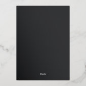 Modern Zwart Goud Rozen Gotische bruiloft Folie Uitnodiging (Achterkant)