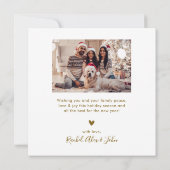 Modern Zwart Goud Script 5 Fotocollage Kerstmis Feestdagenkaart (Achterkant)