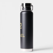 Modern Zwart Goud Speler Naam Jersey Nummer Sport Waterfles (Achterkant)