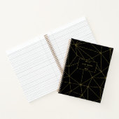 Modern Zwart & Goud Stijlvol Monogram Notitieboek (Binnen)