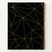 Modern Zwart & Goud Stijlvol Monogram Notitieboek (Achterkant)