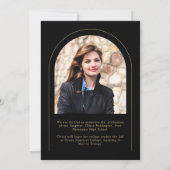 Modern Zwart Goud Typografie 2 Photo Arch Afstudee Aankondiging (Achterkant)