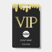 Modern Zwart Goud VIP Zakelijk Logo Badge (Achterkant)