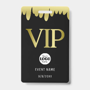 Modern Zwart Goud VIP Zakelijk Logo Badge