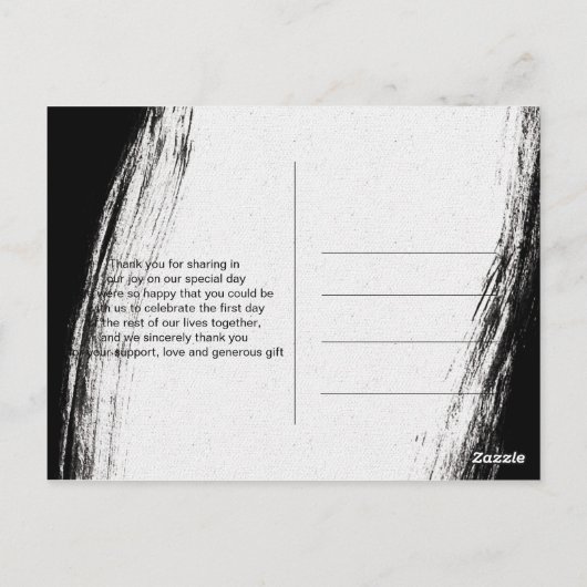 Modern Zwart & Goud Waterverf GeometricDank u Briefkaart (Achterkant)