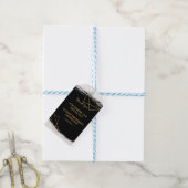 Modern Zwart & Goud Waterverf Geometrisch dank u Cadeaulabel (Met Touw)