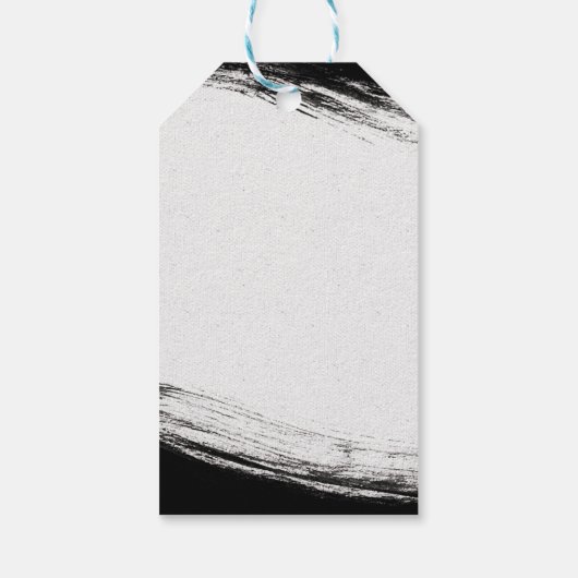 Modern Zwart & Goud Waterverf Geometrisch dank u Cadeaulabel (Achterkant)