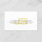 Modern Zwart Goud Wit Stijlvol Monogram Trendy Visitekaartje (Achterkant)