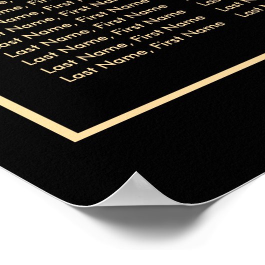 Modern Zwart Goud Wit Trouwstoel Grafiek 12 Poster (Hoek)