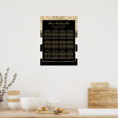 Modern Zwart Goud Wit Trouwstoel Grafiek 12 Poster (Keuken)