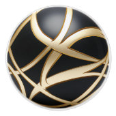 Modern zwart goud wrap keramische knop (Voorkant)