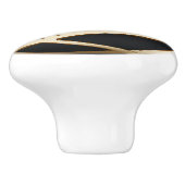 Modern zwart goud wrap keramische knop (Zijkant)