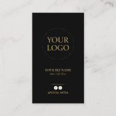 Modern Zwart & Goud Zakelijk Logo Cadeaubon Visitekaartje (Voorkant)