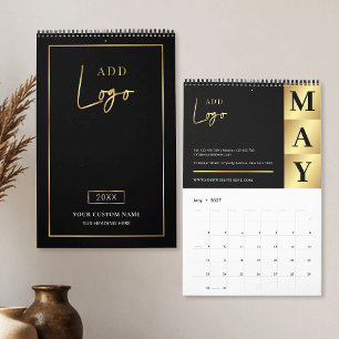 Modern zwart & goud zakelijk logo merk 2027 kalender