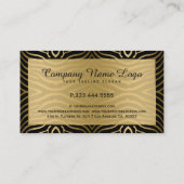 Modern zwart & goud zebra strepen patroon visitekaartje (Achterkant)