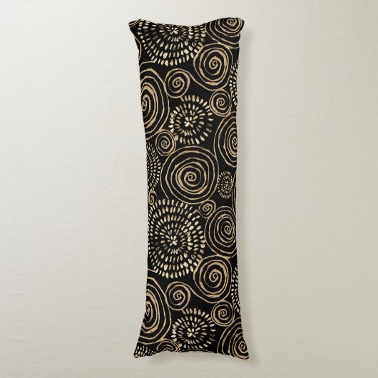 Modern Zwart Goud Zilver Lichaamskussen (Voorkant Verticaal)