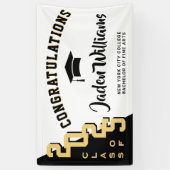 Modern Zwart Gouden Afstuderen Klasse van 2025 Par Spandoek (Verticaal)