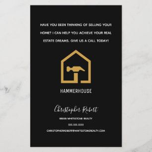 Modern Zwart & Gouden Bouw Flyer