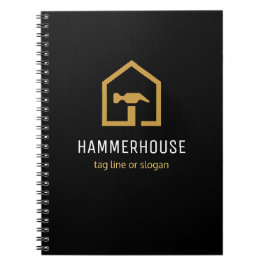 Modern zwart & gouden bouwbedrijf notitieboek