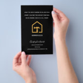 Modern zwart & gouden bouwgebouw flyer (Hand)