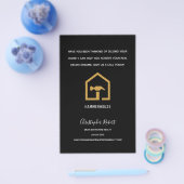 Modern zwart & gouden bouwgebouw flyer (Enkel)