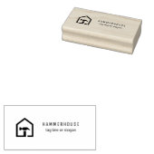 Modern zwart & gouden bouwgebouw rubberstempel (Gestempeld)