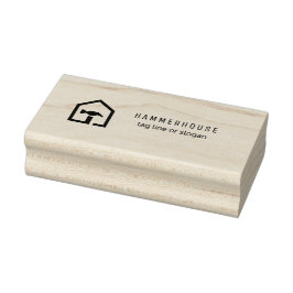 Modern zwart & gouden bouwgebouw rubberstempel