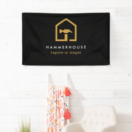 Modern zwart & gouden bouwgebouw spandoek
