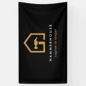 Modern zwart & gouden bouwgebouw spandoek (Verticaal)