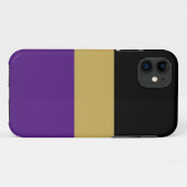 Modern Zwart Gouden Bruin Royal Paarse Strepen Case-Mate iPhone Case (Achterkant (horizontaal))
