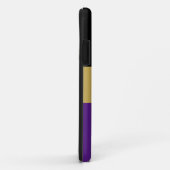 Modern Zwart Gouden Bruin Royal Paarse Strepen Case-Mate iPhone Case (Achterkant/rechts)