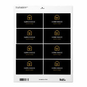 Modern zwart & gouden constructie retouradres etiket (Full Sheet)
