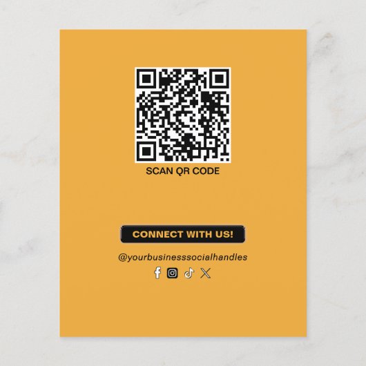 Modern Zwart Gouden Geel Custom Beauty Salon Spa Flyer (Achterkant)