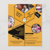 Modern Zwart Gouden Geel Custom Beauty Salon Spa Flyer (Voorkant)
