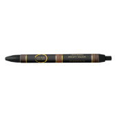 Modern zwart gouden houtpatroon professionele logo zwarte inkt pen (Voorkant)