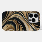 Modern Zwart Gouden Marmer Cool Case-Mate iPhone Case (Achterkant (horizontaal))