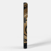 Modern Zwart Gouden Marmer Cool Case-Mate iPhone Case (Achterkant / Rechts)