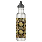 Modern zwart-gouden monogram waterfles (Links)