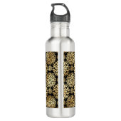 Modern zwart-gouden monogram waterfles (Achterkant)
