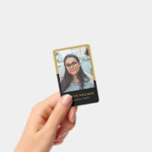 Modern Zwart Gouden Personeelsfoto Bedrijfslogo  Badge (Handheld)