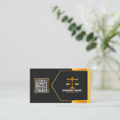 Modern zwart, gouden wet Kantoor Justice schaal Ad Visitekaartje (Staand voorkant)