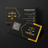 Modern zwart, gouden wet Kantoor Justice schaal Ad Visitekaartje