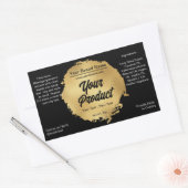 Modern zwart goudhoudend luxe product rechthoekige sticker (Envelop)