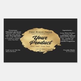 Modern zwart goudhoudend luxe product rechthoekige sticker