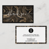 Modern zwart goudmarmer script Dank u Visitekaartje (Voorkant / Achterkant)