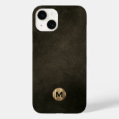 Modern zwart goudmonogram Case-Mate iPhone case (Achterkant)