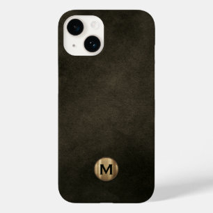 Modern zwart goudmonogram Case-Mate iPhone 14 hoesje