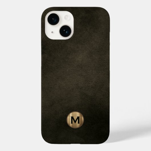 Modern zwart goudmonogram Case-Mate iPhone case (Achterkant)