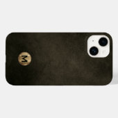 Modern zwart goudmonogram Case-Mate iPhone case (Achterkant (horizontaal))
